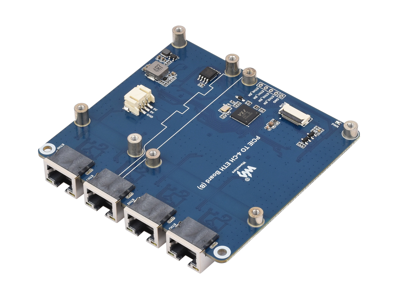 Waveshare PCIe TO 4-Ch Gigabit - огляд і ціна Raspberry Pi 5