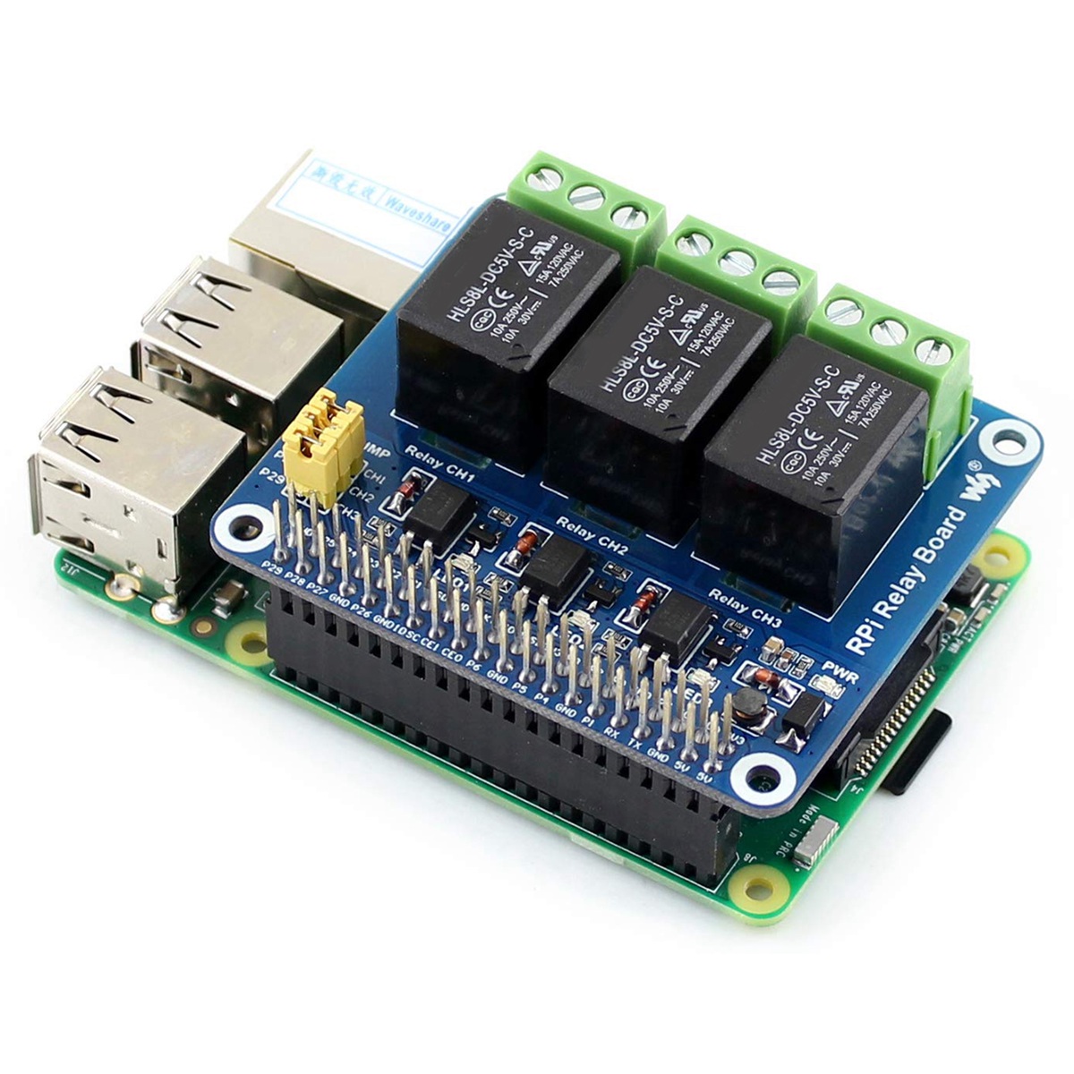 Waveshare 5V 3-Channel Relay M - огляд і ціна Raspberry Pi Kit