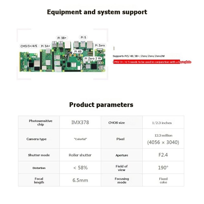 IMX378-190 12.3MP Camera Fishe - огляд і ціна Pi Camera Module